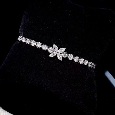 0.40ct-0.49ct D Laborgewachsener Diamant Royal Diamant Plattiert mit Gold Armband Volldiamant