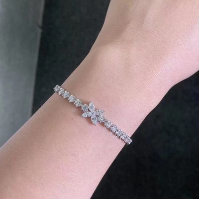 0.40ct-0.49ct D Laborgewachsener Diamant Royal Diamant Plattiert mit Gold Armband Volldiamant