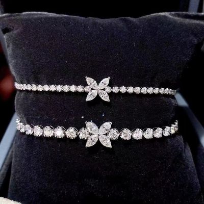 0.40ct-0.49ct D Laborgewachsener Diamant Royal Diamant Plattiert mit Gold Armband Volldiamant