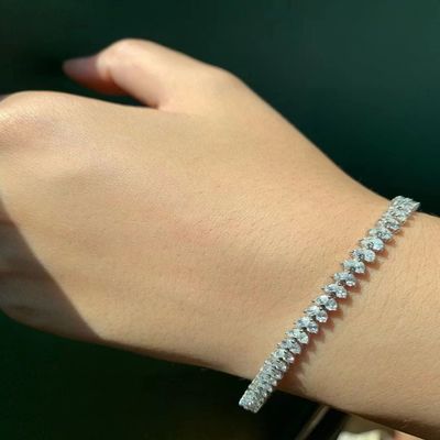 18K anpassbares Tennissarmband mit Laborausgewachsenem Diamant und vollem Diamant-Wassertropfen