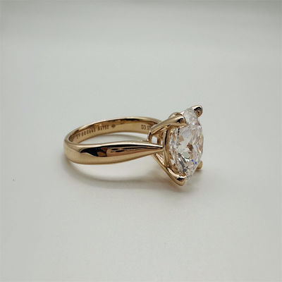 18K Lab Diamanten Ring und Gold Hochzeitsring Setting1894 Vier-Phong-Klassiker Diamantring