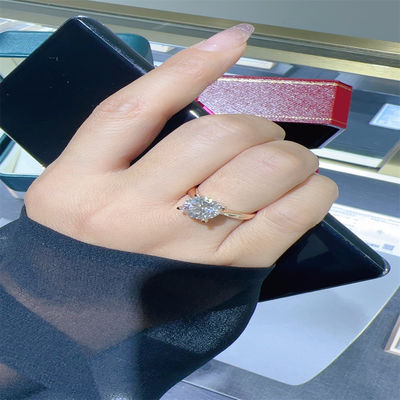 18K Lab Diamanten Ring und Gold Hochzeitsring Setting1894 Vier-Phong-Klassiker Diamantring