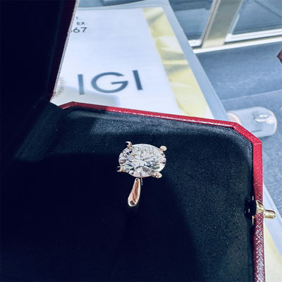 18K Lab Diamanten Ring und Gold Hochzeitsring Setting1894 Vier-Phong-Klassiker Diamantring
