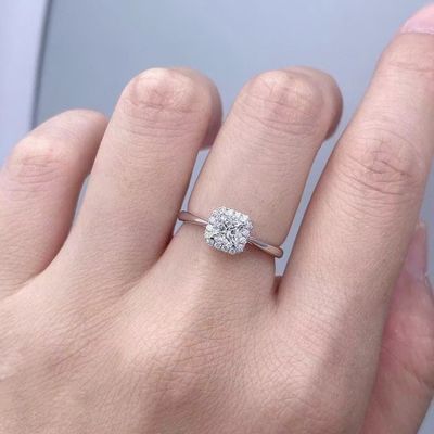 Anpassung Zeitbeschränkte Rabatt 18K Lab Diamanten Quadrat Diamant Ring FL Klarheit