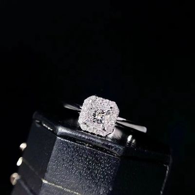 Anpassung Zeitbeschränkte Rabatt 18K Lab Diamanten Quadrat Diamant Ring FL Klarheit