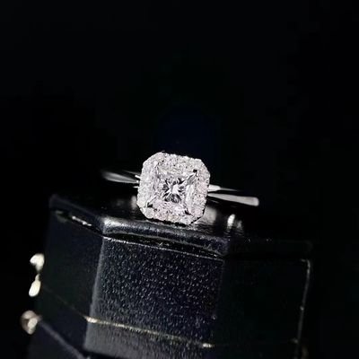 Anpassung Zeitbeschränkte Rabatt 18K Lab Diamanten Quadrat Diamant Ring FL Klarheit