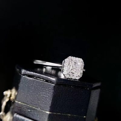 Anpassung Zeitbeschränkte Rabatt 18K Lab Diamanten Quadrat Diamant Ring FL Klarheit