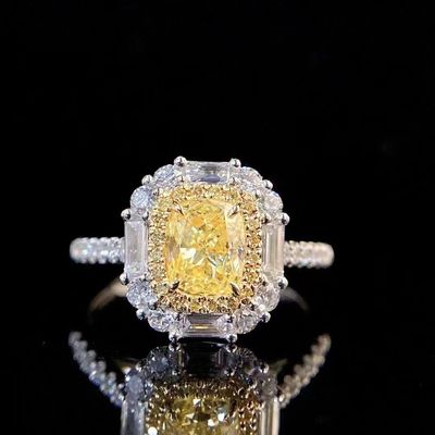 Erste Zahlung 18K Lab Diamanten Ring und Gelber Diamant Zweitzweck Ring und Anhänger