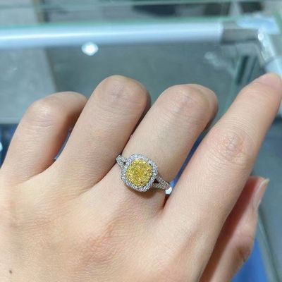 Erste Zahlung 18K Lab Diamanten Ring und Gelber Diamant Zweitzweck Ring und Anhänger