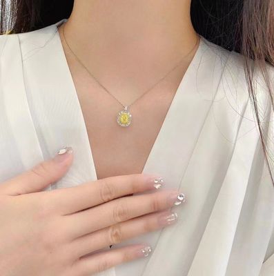 Erste Zahlung 18K Lab Diamanten Ring und Gelber Diamant Zweitzweck Ring und Anhänger