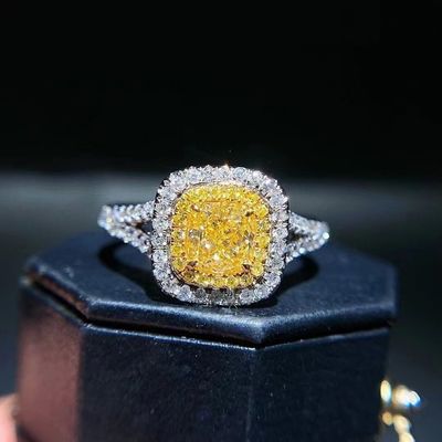 Erste Zahlung 18K Lab Diamanten Ring und Gelber Diamant Zweitzweck Ring und Anhänger